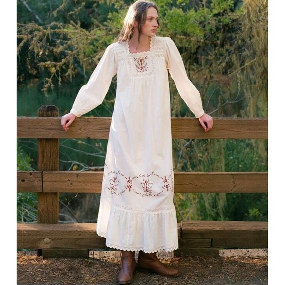 Christy Dawn Dresses & Skirts - CHRISTY DAWN The Yolanda Organic Cotton Embroidered Maxi Dress Womens XL Cream